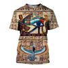 T-Shirt Altes Ägypten Götter Göttinnen Pharao Männer T-Shirts 3D-Druck Kurzarm Gym Tees Unisex Pullover Tops
