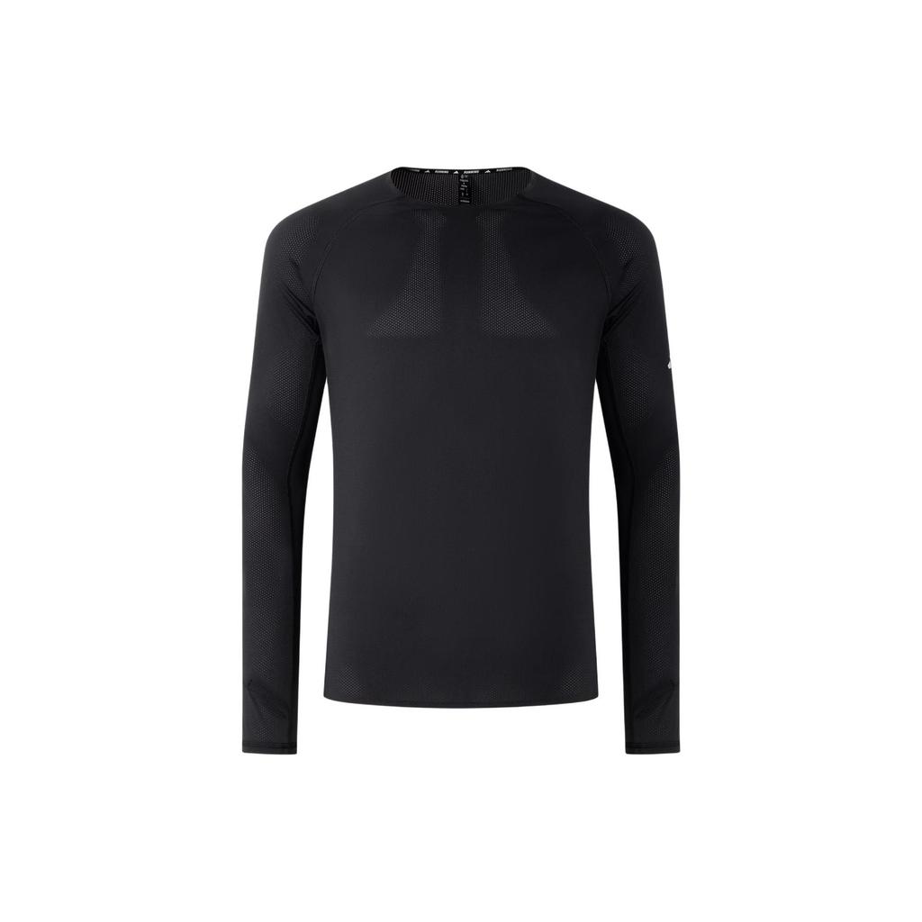 Adidas Essentials Round Neck Long Sleeve T-Shirt Men Tops Black Deep-Silver-Gray JV6921