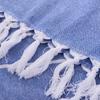 Turkish Cotton Tassel Beach Towel - Narrow Stripe, 12 Colors, 100x180 Cm