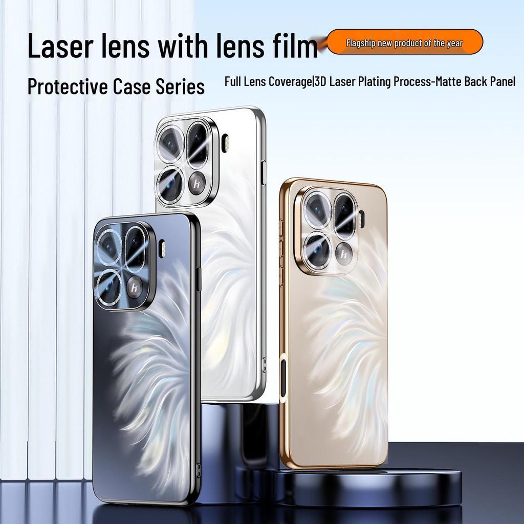 Mermaid Princess Electroplated Phone Case for OPPO Find X9 Pro, Light Luxury, Full Lens Coverage, Anti-Drop, Reno14 Hard Shell