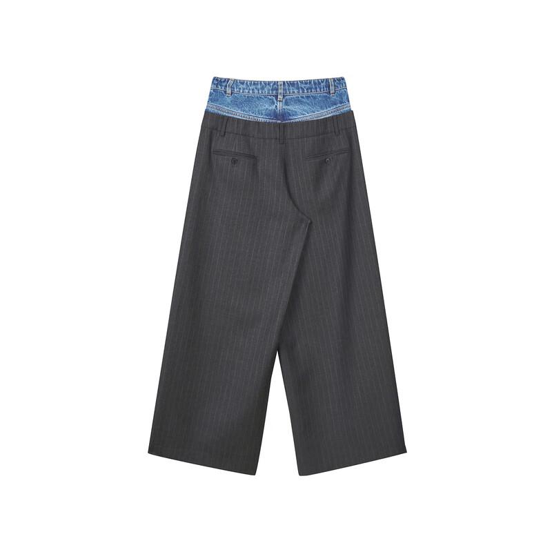 LESS 2024 Winter Merino Wool Casual Drop Crotch Trousers