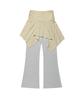 AMES-WORLDWIDE Unbalance Layered Skirt Pants Yellow