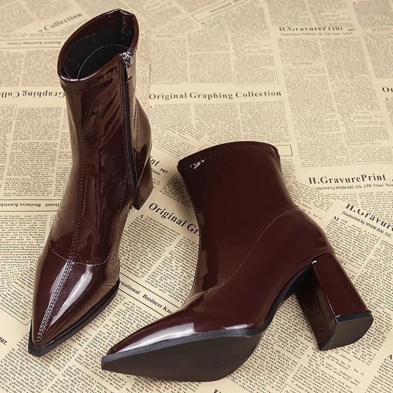 Fashion Ladies Shoes 2025 Hot Sale Back Zipper Women's Boots Fashion Pointed Toe Office and Career Plus Size Best Seller Mid-Calf Boots