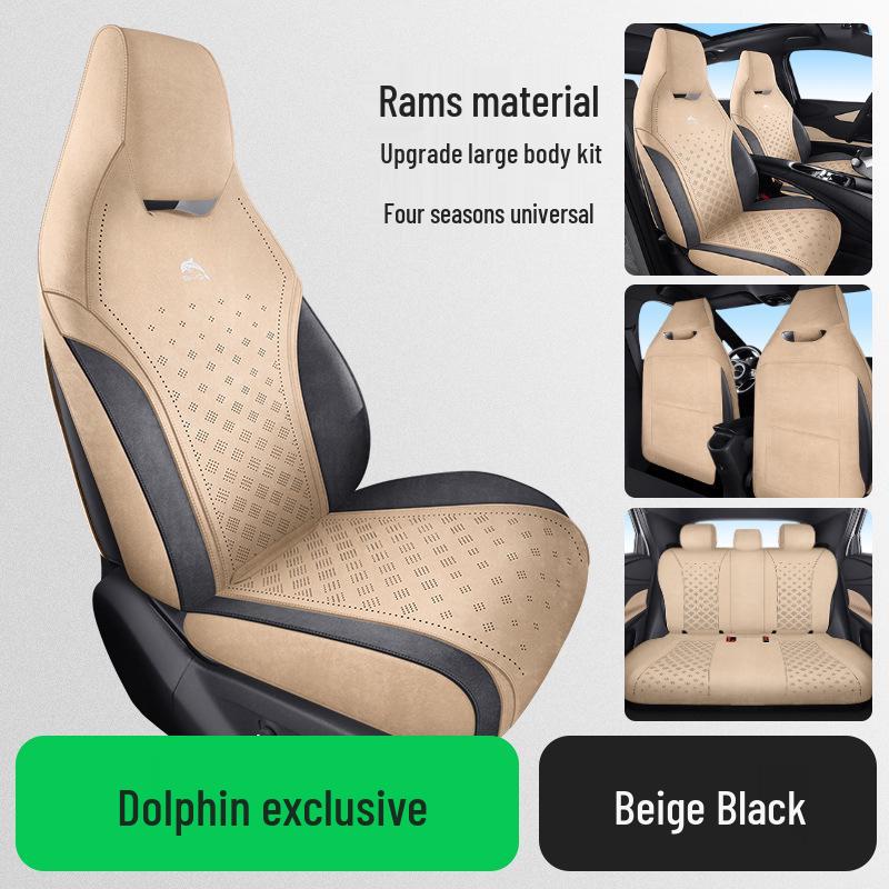 BYD Dolphin Ventilated Seat Cover Set - Premium Full Coverage with One-Piece Headrest for All Seasons.