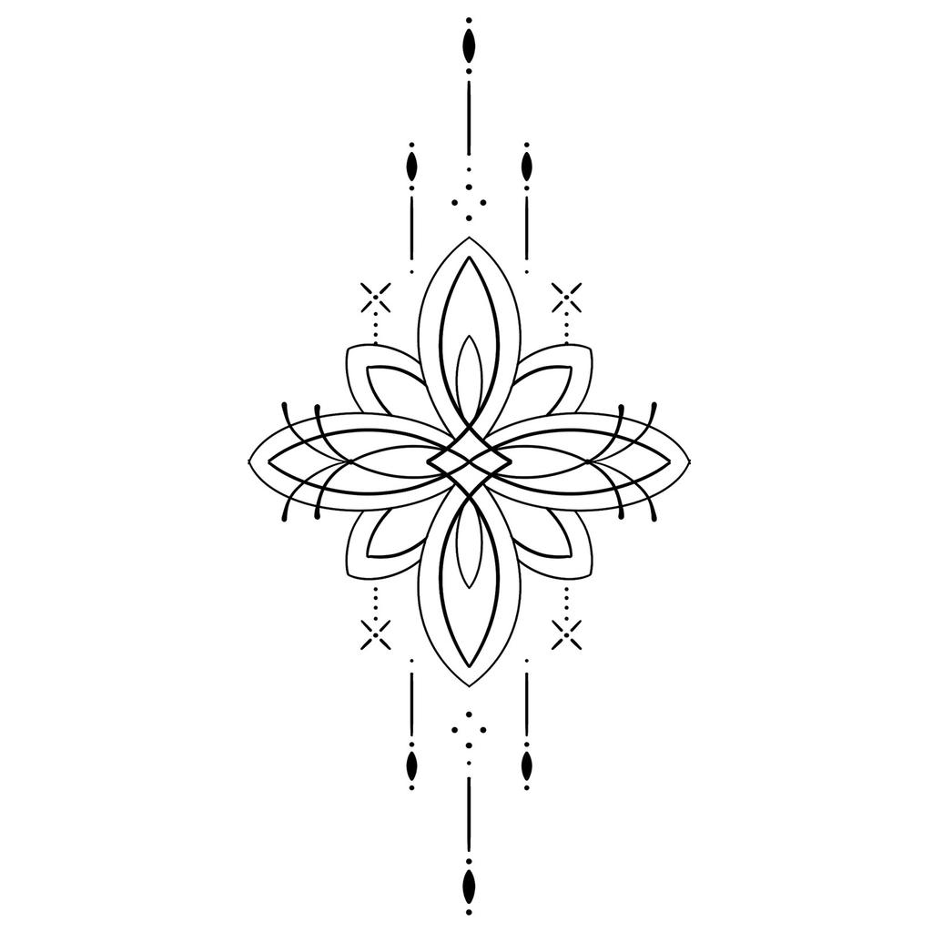 Advanced Sense Thorns Sun Moon Lotus Totem Crown Butterfly Love Flower Arm Waist Tattoo Sticker
