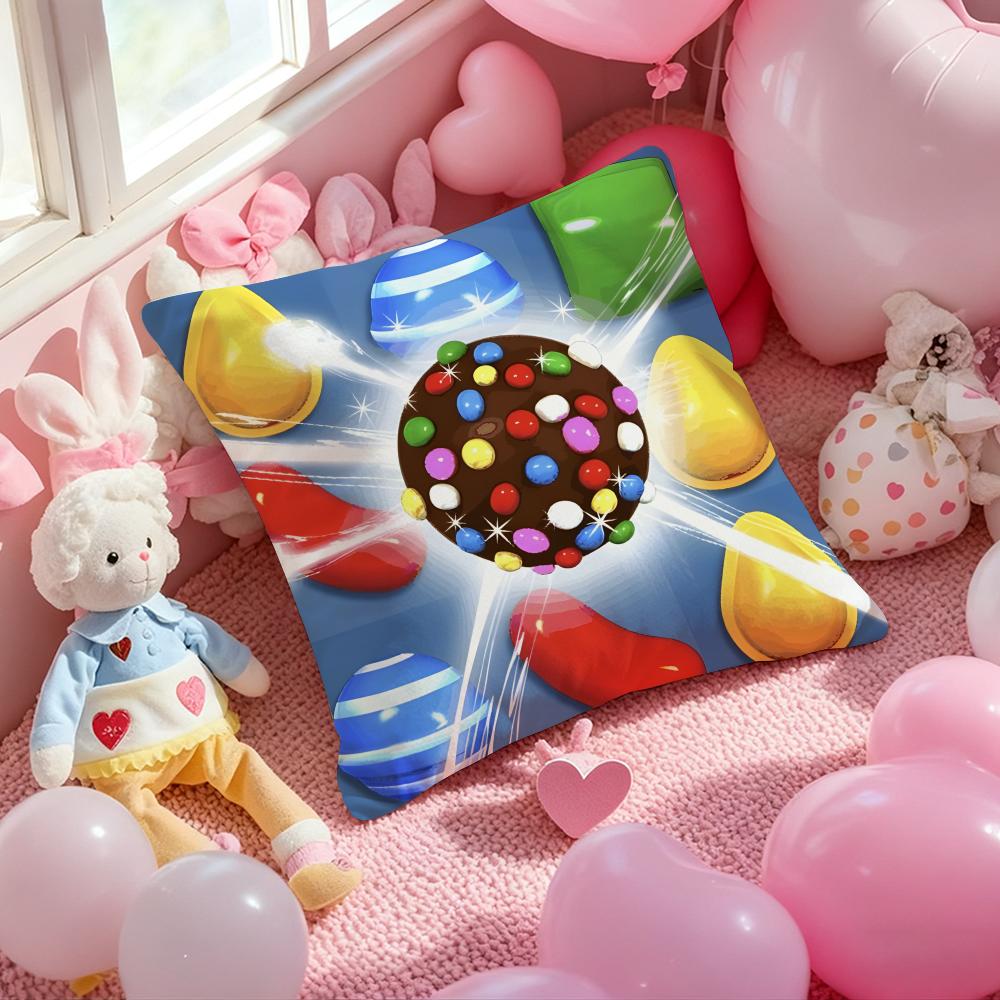 Games C-Candy Crush Sagaes Cushion Cover Pattern Printed Pillowcase for Living Room Sofa Cushion Cover & Bedroom Decor