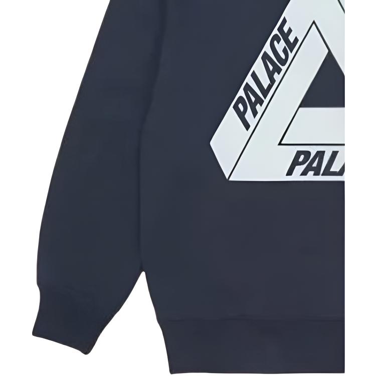 Palace FW21 Slub Crew Triangle Logo Print Sweatshirt Unisex Sweatshirt Navy-Blue P21CS069