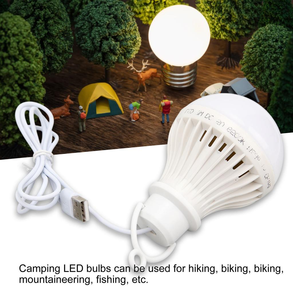 Emergency Rechargeable Light Bulb Outdoor Camping Bulb Energy Conservation Emergency USB Camping Lights for Home Outdoor 7W