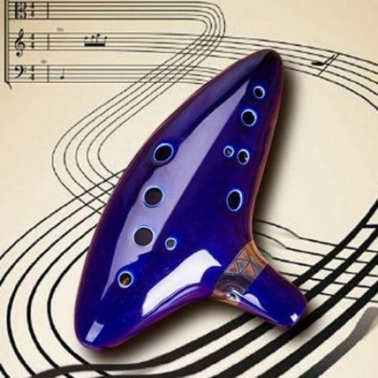 Ocarina, BlueBrown, 12 Holes, Ceramic Tube, Legend of Zelda Replica, High Quality Alto C, AFUNTA, with Japanese Instructions, Cosplay, Sheet Music