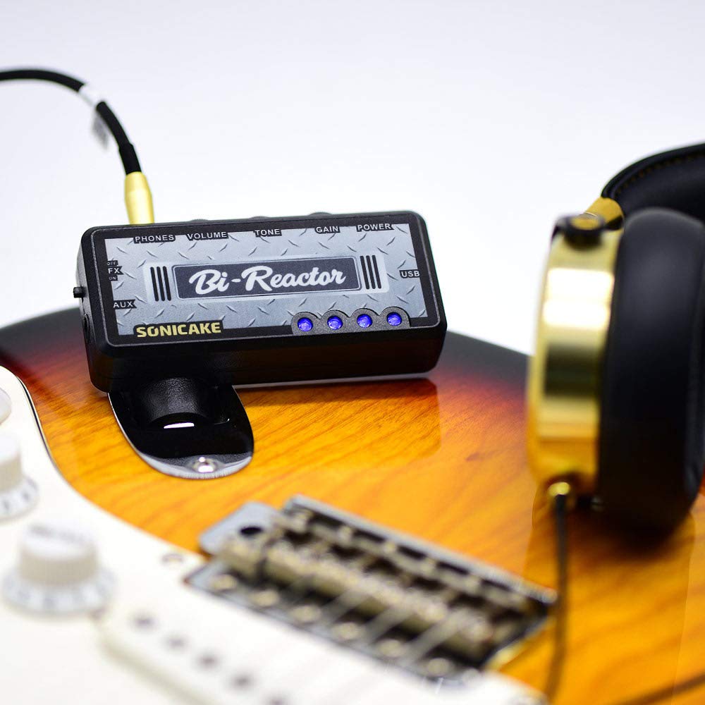 SONICAKE Mini Guitar Headphone Amplifier with Distortion Delay USB Rechargeable Built-in & Bi-Reactor