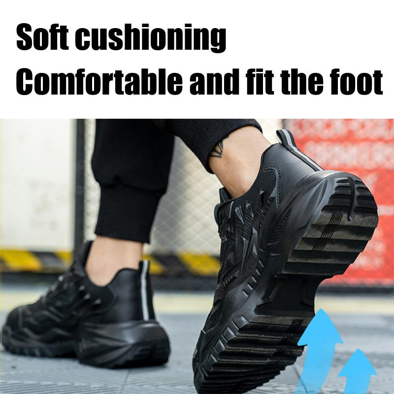 Labor Protection Shoes, Male Anti-smashing and Anti-piercing Safety Shoes, Steel Wire Rotating Buckle, Untied Shoelace, Cool Protection