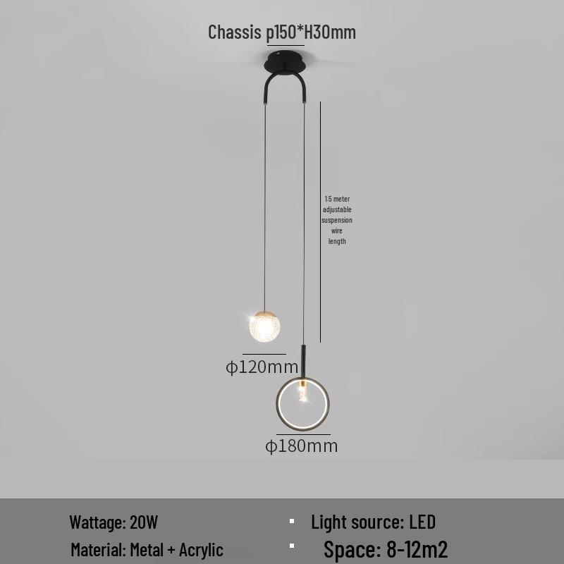 Elegant Art Glass Pendant Light for Bedroom and Bar