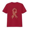 Womens Peach Ribbon Uterine Endometrial Cancer Awareness T Shirt Black 2X Large vintage Washed Unisex fashion Slightly