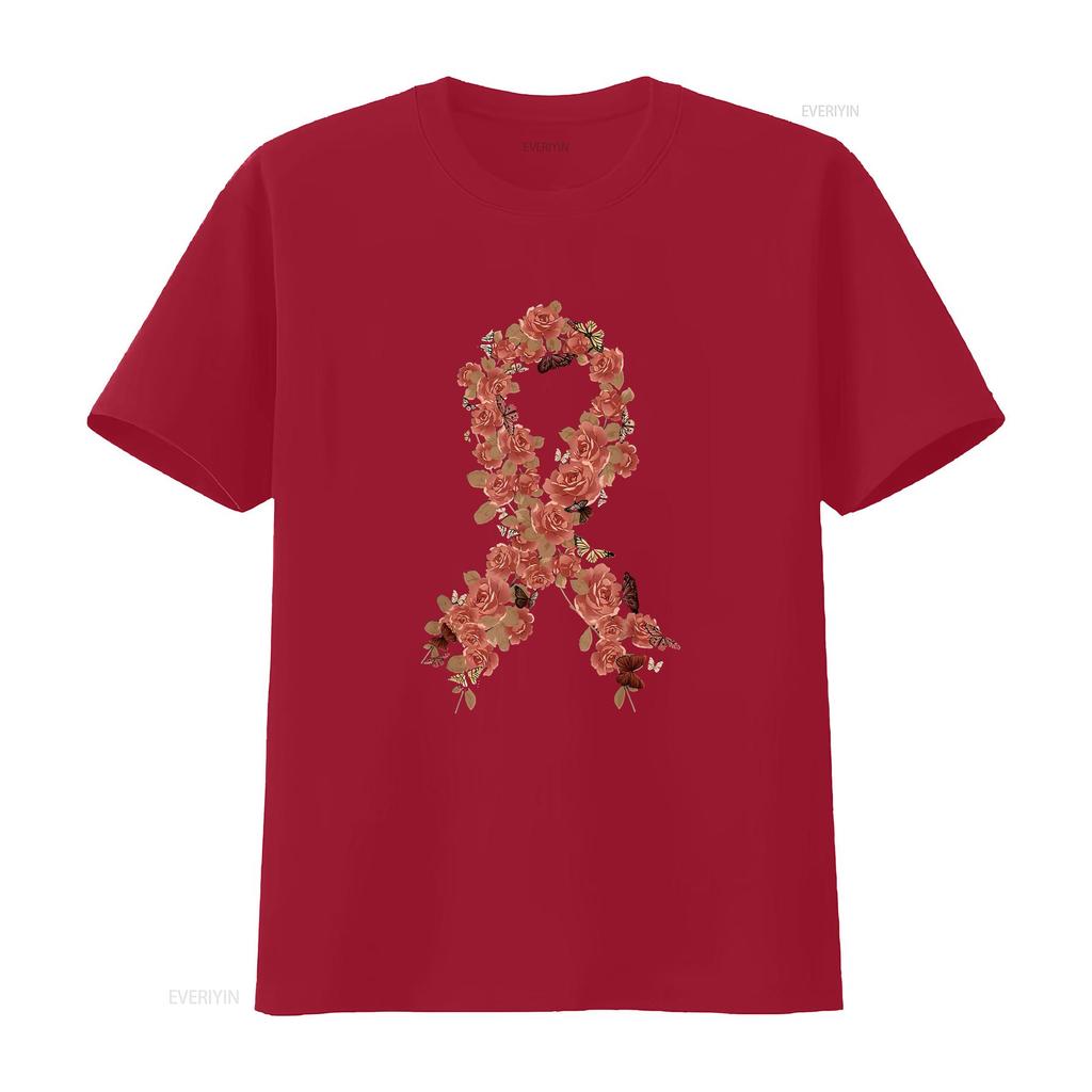Womens Peach Ribbon Uterine Endometrial Cancer Awareness T Shirt Black 2X Large vintage Washed Unisex fashion Slightly