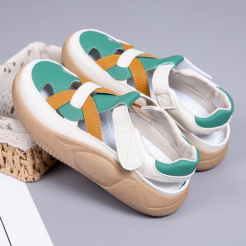 2025 Women's Thick-Soled Velcro Sandals – Breathable, Soft, Casual White Shoes