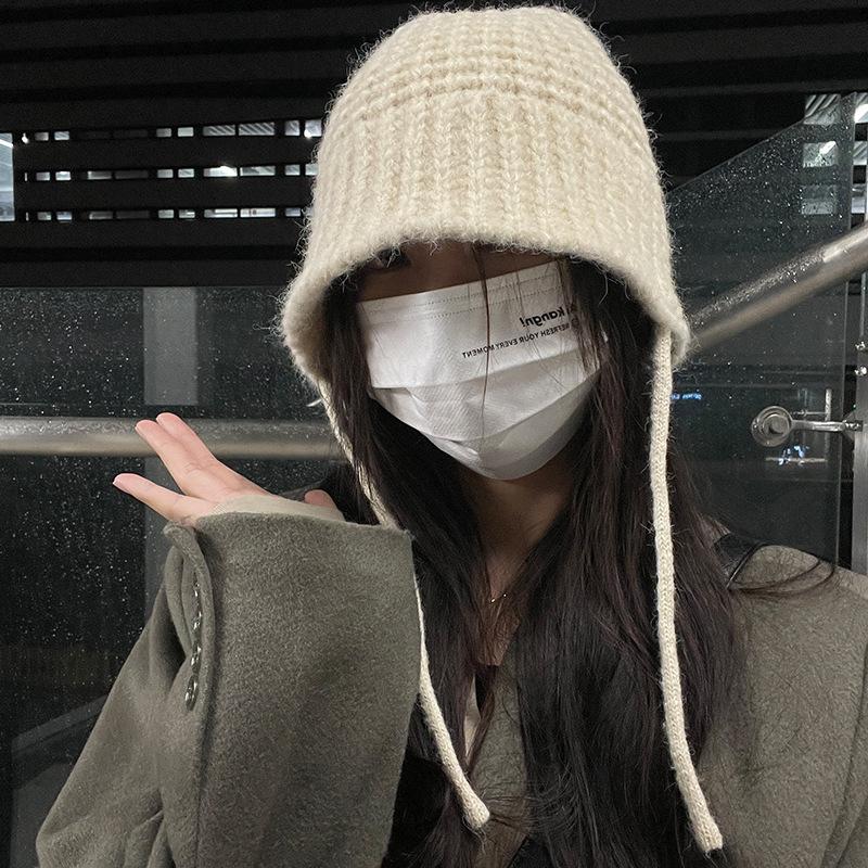 

Maillard in Autumn! Women s Ear Protection Woolen Hat Korean Version Versatile Fisherman Hat Japanese Style Cute Knitted Hat Warm Hat M（56-58cm）