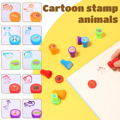 Animal Stamp Party Favors Cartoon Farm Animal Stamps for Kids Girls Birthday Giveaway Souvenir Party Supplies Classroom Rewards
