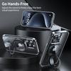 For iPhone 15 Pro Max Case Magnetic Kickstand Anti-Drop Clear PC Phone Cover
