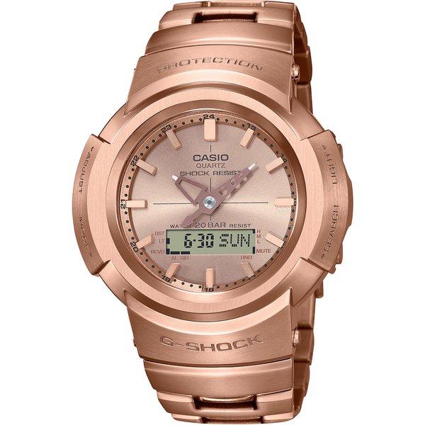 

AWM 500GD 4AJF [мужской металлический браслет G SHOCK AW 500 Radio Solar, цельнометаллический, розовое золото]