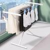 X Shaped Floor Standing Clothes Drying Rack Space Saving Foldable Balcony Laundry Drying Stand for Yard Laundry Room Apartment