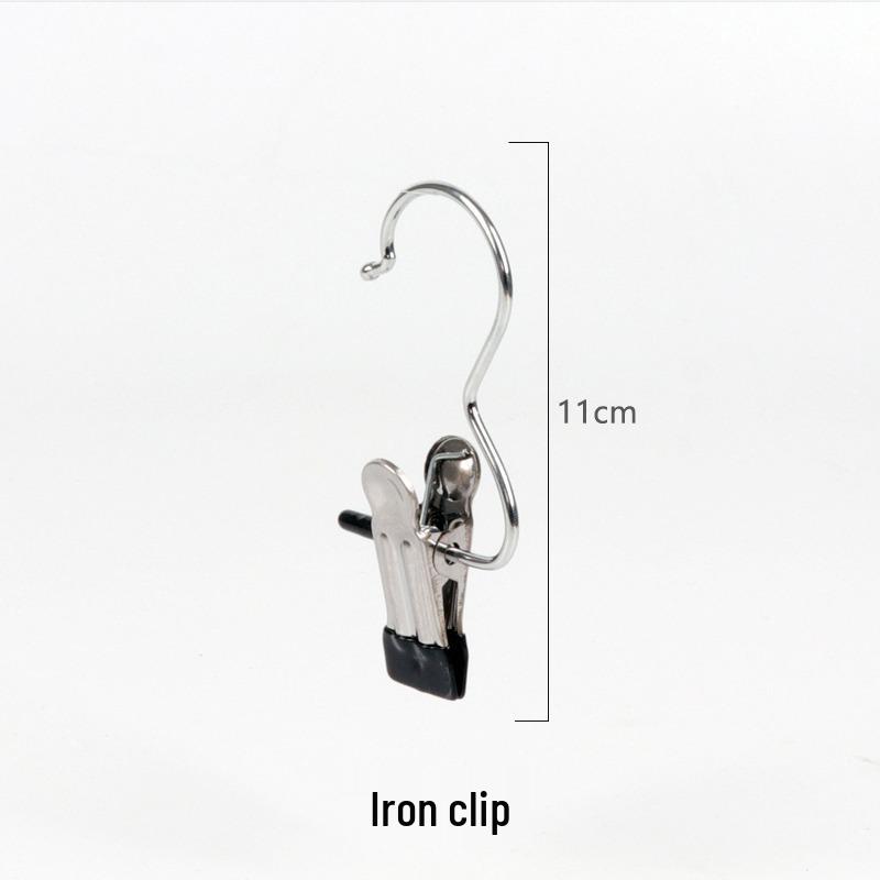 Solid Wood S Hook for Scarves, Hats & Clothes with Acrylic Shoe Clip Single Piece