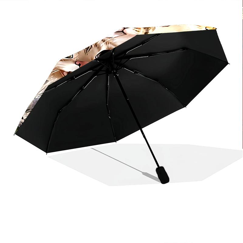 1 Pezzo Ombrello Pieghevole Automatico - Fantasia Gatto Carino, Design Portatile e Pieghevole con 8 Stecche, Regali di Natale e Compleanno