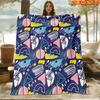 1pc 2D Flat Printing Spring And Summer New Arrival Geometric Abstract Pattern Digital Print Blanket, All-Season Use, Casual Throw, 100% Polyester Fibe