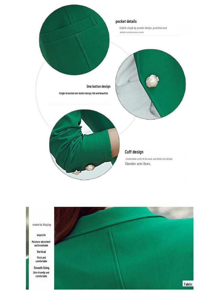 Caidaifei 2025 Women's Plus Size Winter Slimming Blazer - Fashionable Casual Long Sleeve Outerwear