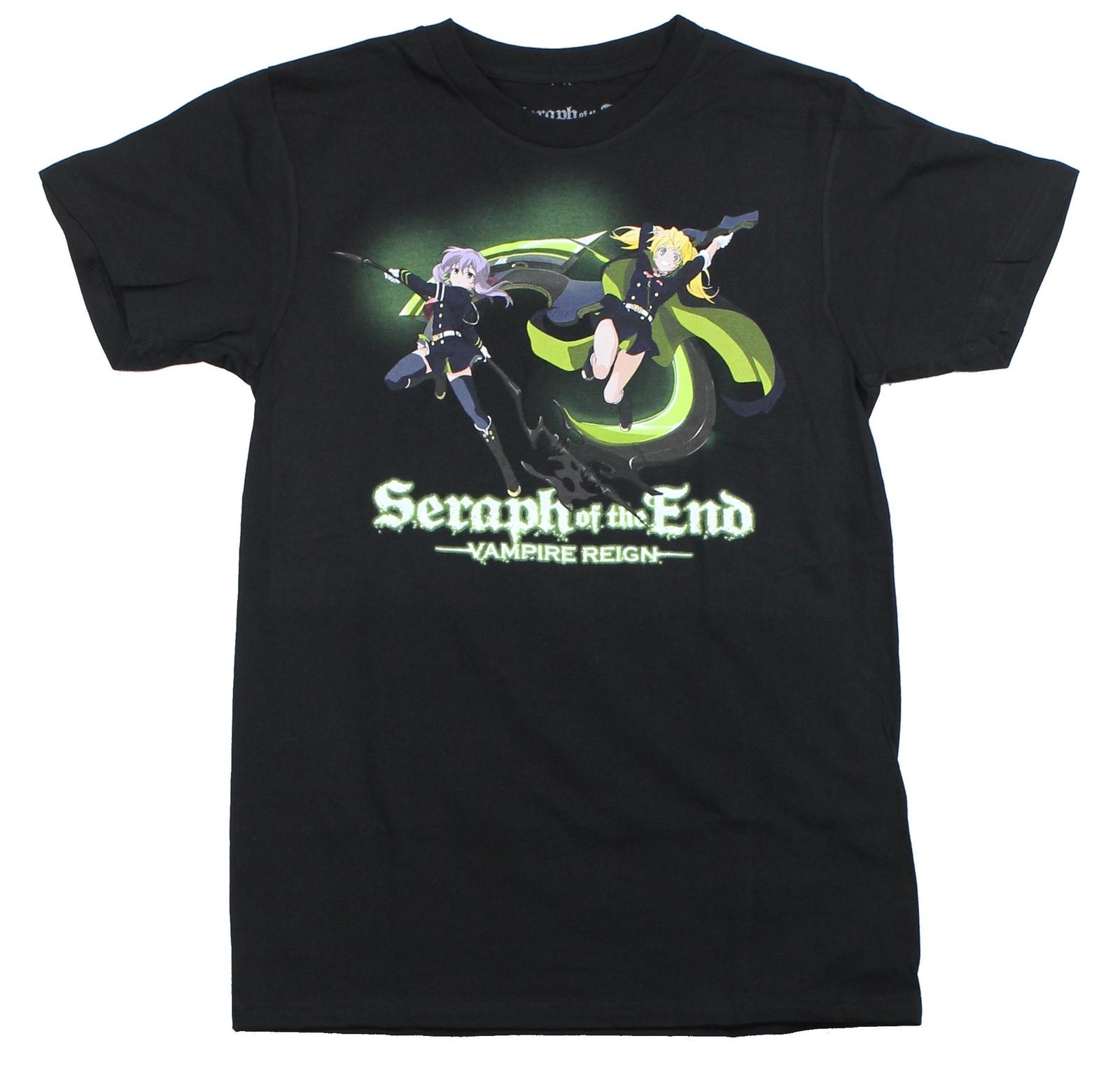 Seraph of the End Adult New T-Shirt - Vampire Reign Battlling Duo Pic M