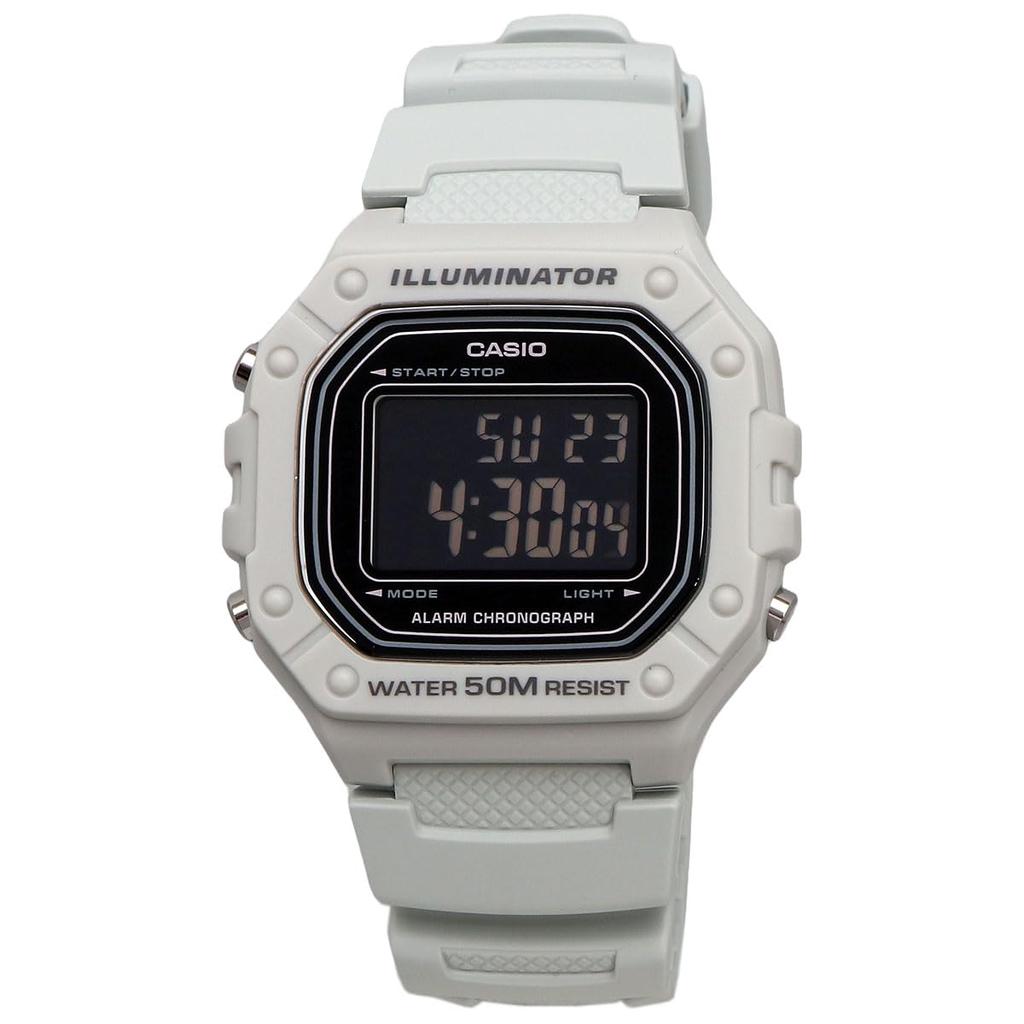 Casio Standard Digital Wristwatch for Men and Ice Inverted LCD Overseas Model W-218H-8BV Women, Gray, Display, [Used]