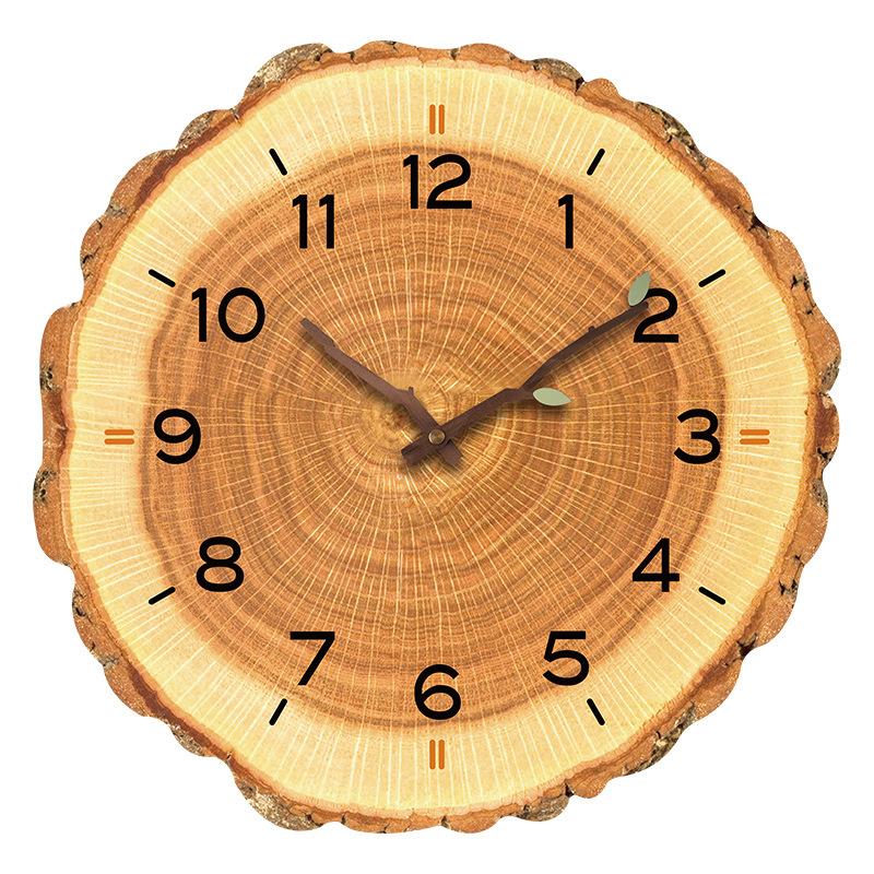Creative Annual Ring Clock Log Modern Simple Fashionable Annual Ring Wood Grain Home Living Room Personalized Bedroom Wall Clock Clock