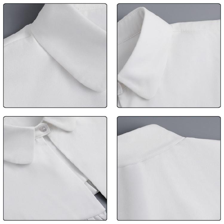 Women's Elegant Turn Down False Collar with Ruffled Trim Decorative Shawl Wrap Scarf Capelet for Dresses Blouse Top