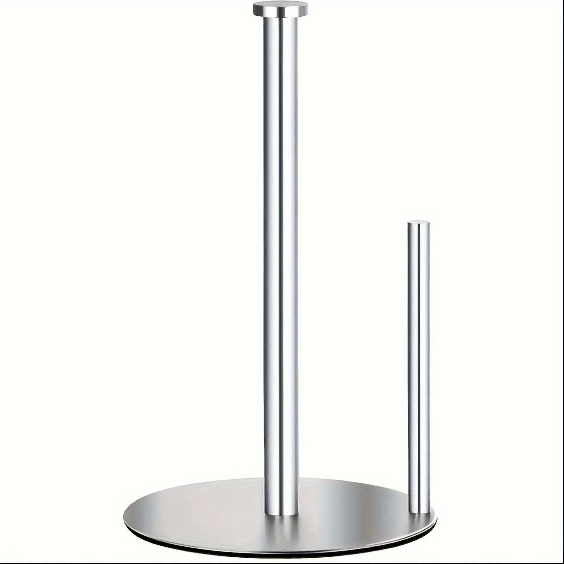 

Stainless Steel Paper Towel Holder Kitchen Roll Rack No-Drill Countertop Vertical Paper Towel Organizer Bathroom Paper Stand