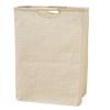 Foldable Cotton Linen Laundry Basket with Wooden Handles Waterproof Lining for Home Bedroom Bathroom Storage