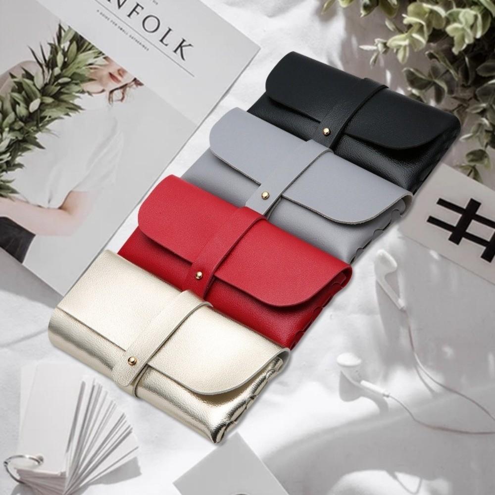 New Handmade Glasses Case Soft Cover Bag PU Leather Glasses Box Lightweight Buckle Clamshell Spectacle Case Women Men