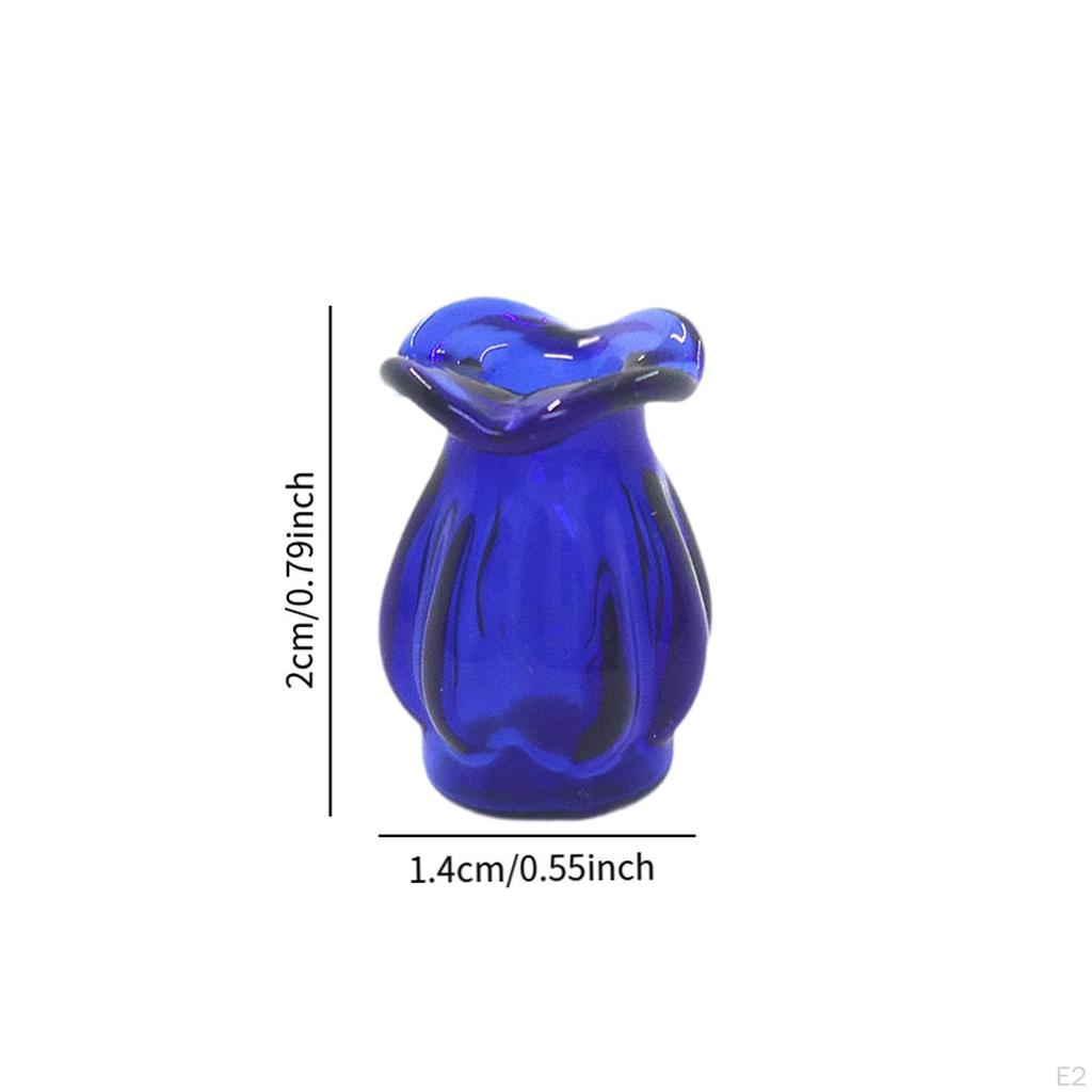 3 Pack of Dollhouse Vases 1/12 Scale Micro Flower Holders for Creative Play and Decoration