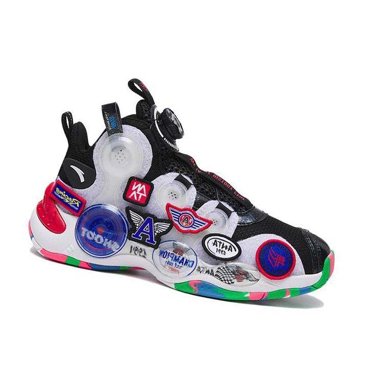 Anta Comfortable Shock Absorption Durable Low Top Kids Basketball Shoes Kids Sneaker Black White 312311167-9