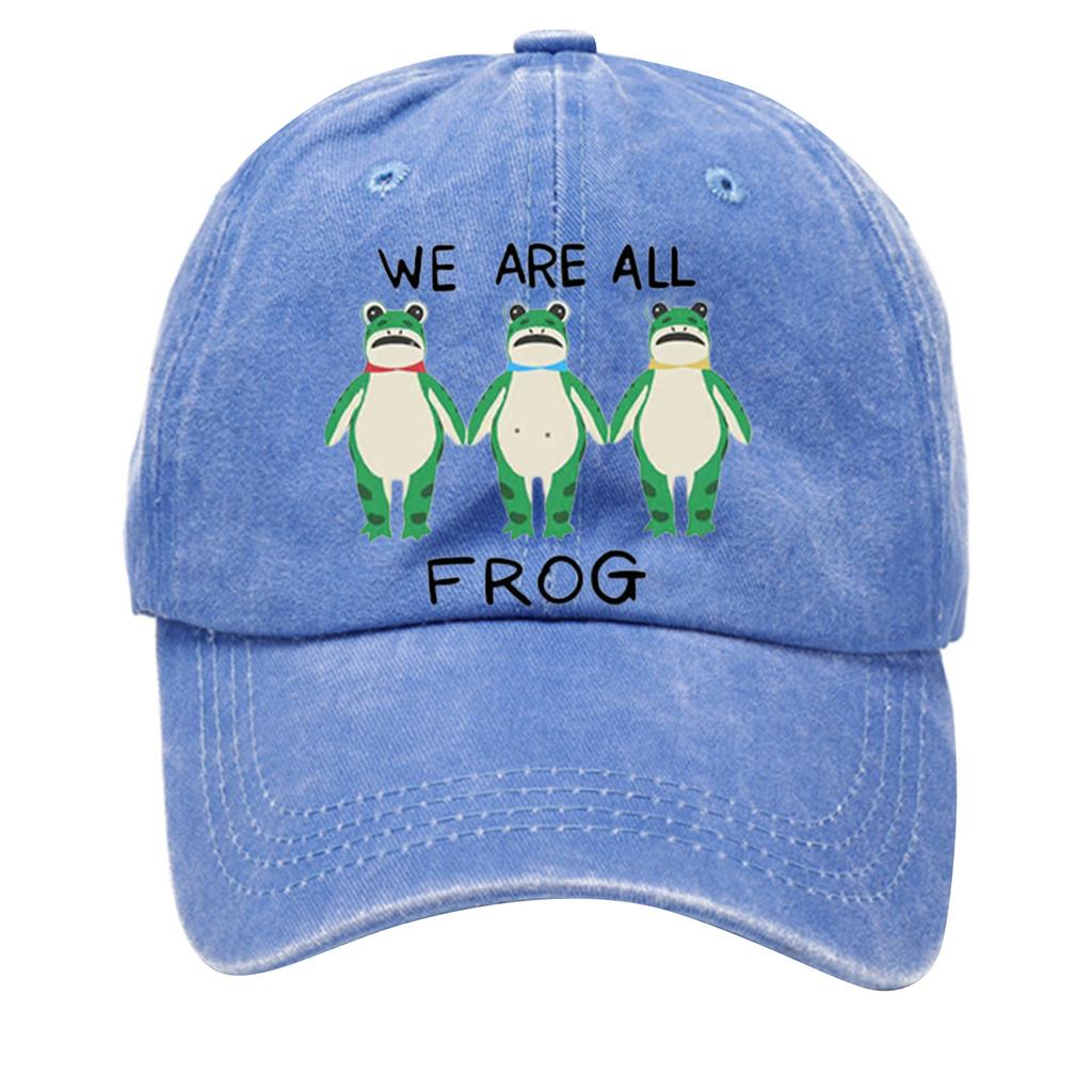 Men's Washed Cotton Baseball Cap With Printed Distressed Soft Top Denim Hat, Vintage Hat