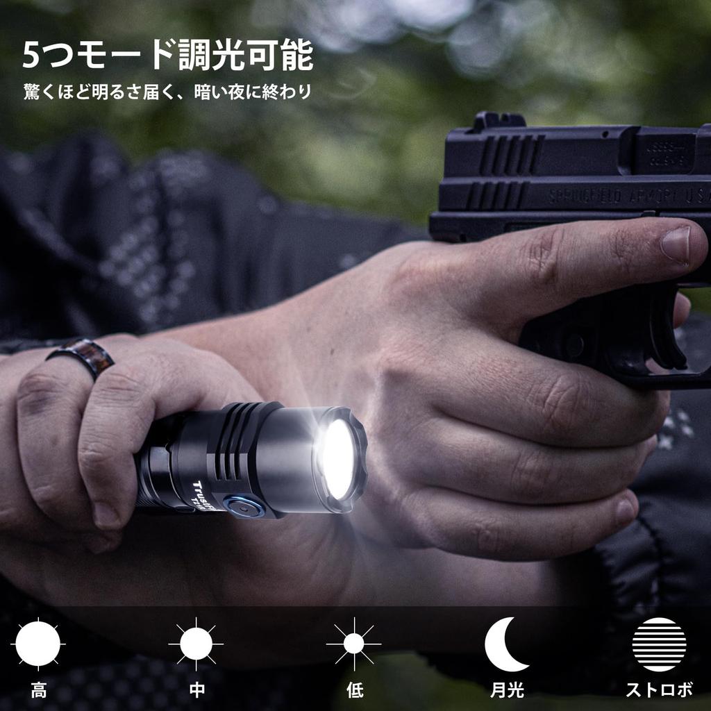 New and TrustFire T21R 2600 Military Tactical High 5 Dimming IPX8 for Outdoor Disaster Power and Evacuation Preparedness [2025 Improved] Flashlight,