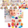 Colorful Aa Geometry Shape Matching Toy Set Wooden Building Blocks For Babies And Toddlers