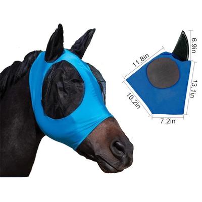Horse Fly Masks Breathable Anti Mosquito Elastic Mesh Horse Face Shields With Ears Care Fine Horse Cover Horses Wear Decoration
