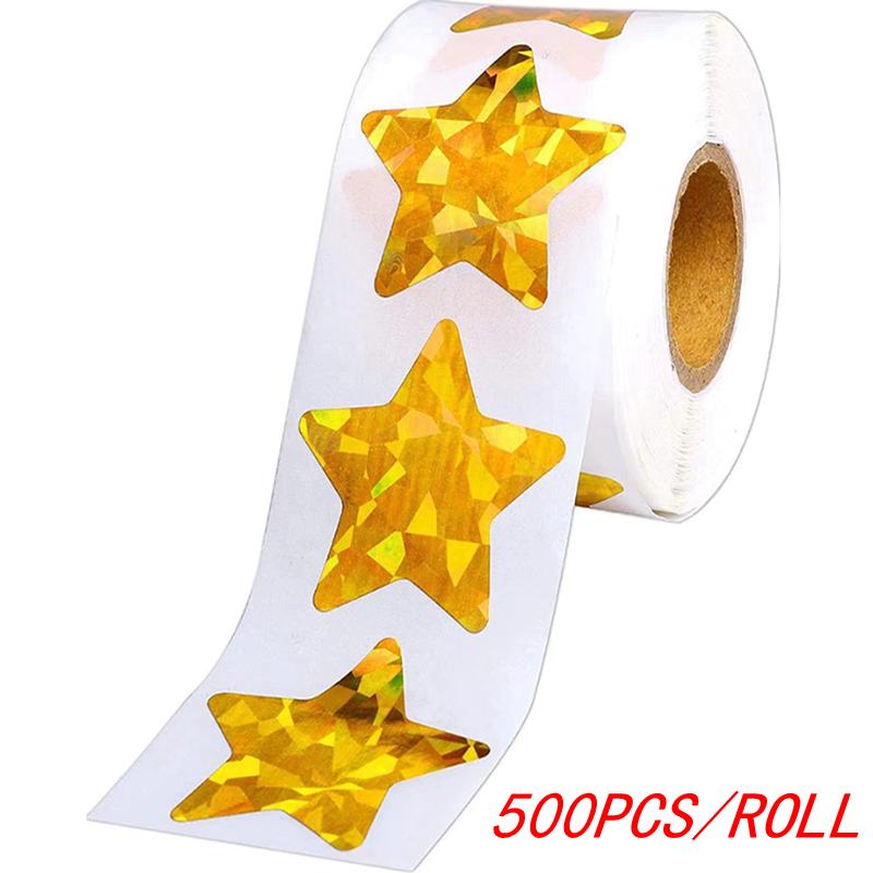 50-500pcs Colorful Star Stickers for Kids Reward School Classroom Adhesive Holographic Star Stickers for Teachers DIY Cr Practical Use