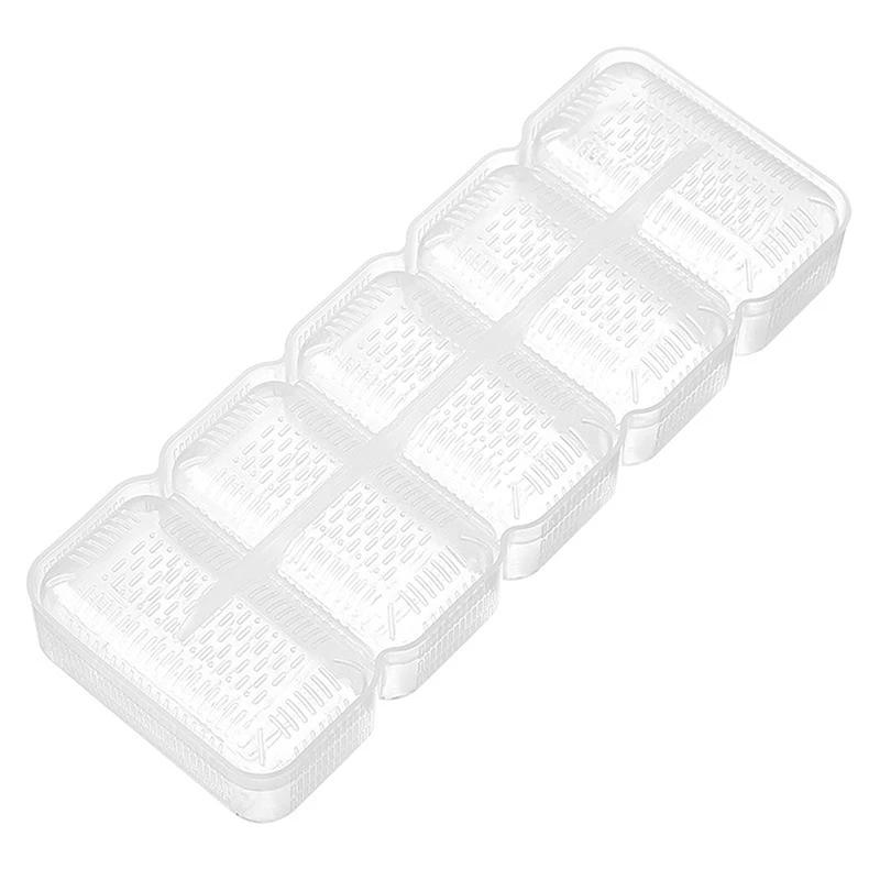 

5/10 Grids Rice Ball Mold Sushi Non-stick Pressure Storage Box Lunch Tool DIY Home Kitchen Clear Onigiri Molds-Homeclub
