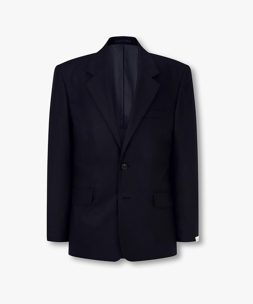 Man On The Boon Notched Lapel Wool Single Jacket_Navy 4715351004