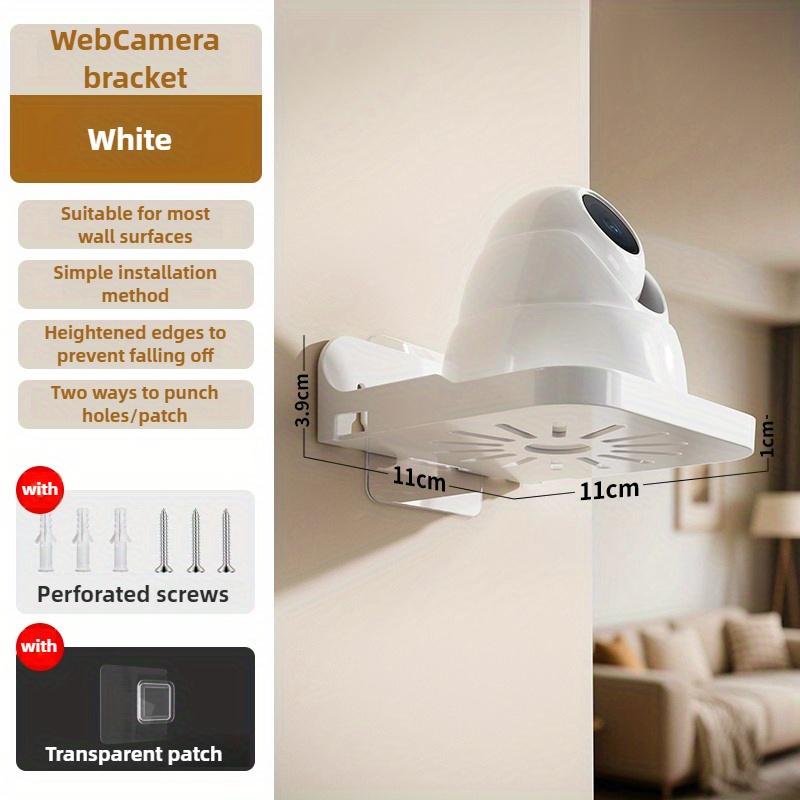 Webcam Mount Bracket Anti-Drop 2 Installation Methods Wall Desk Clip Holder for Webcam Monitor Storage Transparent White