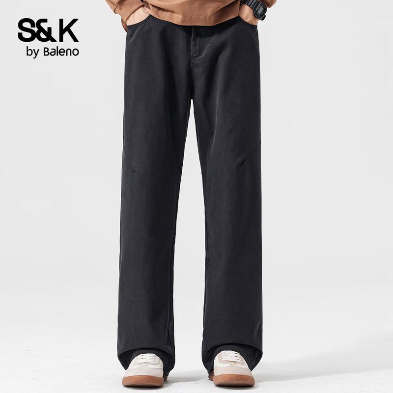 Baleno Men's S&K Series Tencel Blend Loose Straight Leg Casual Pants