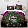 Skull King Queen Duvet Cover Gothic Skeleton Bedding Set for Adults Youth Personalized Halloween Bones Polyester Quilt Cover