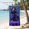zoey Custom Name Printed Beach Towel Personalized Soft Towel For Swimming Beach Travel