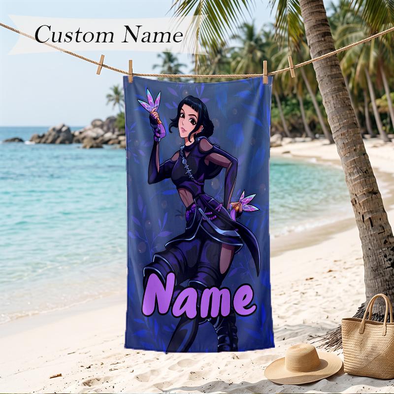 zoey Custom Name Printed Beach Towel Personalized Soft Towel For Swimming Beach Travel