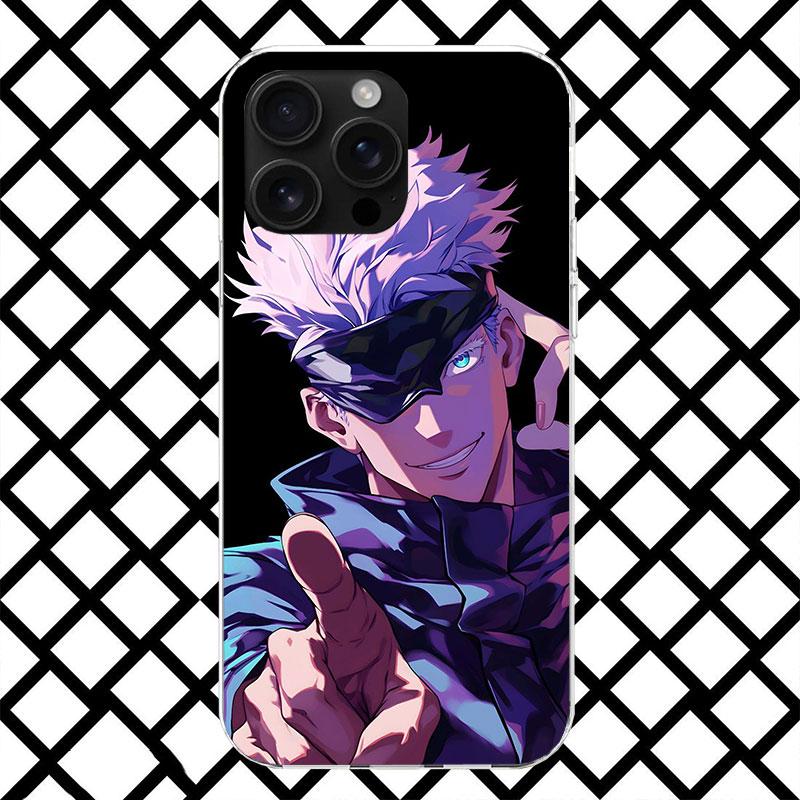 Kaisen J-Jujutsu Gojo Satoru Handyhülle für iPhone 17 Air 16 16E 15 14 Plus 13 Mini 12 11 Pro Max 7 8 + SE 2020 Weiche Hülle Funda